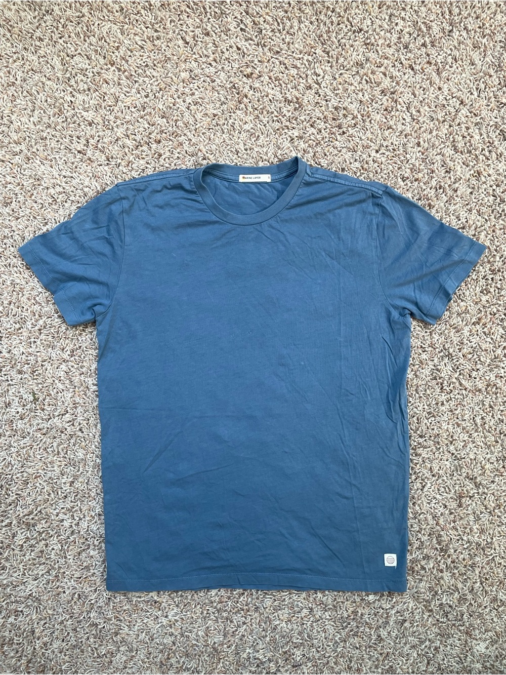 Marine Layer Men's Crew Neck Tee Slate Blue Size S Fall Layers Basics